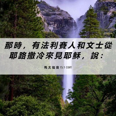 Picture 06 - 馬 太 福 音 15:1 CUVT - 那 時 ， 有 法 利 賽 人 和 文 士 從 - Bible Verse Picture
