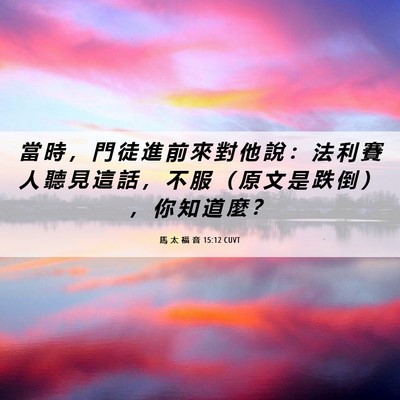 Picture 06 - 馬 太 福 音 15:12 CUVT - 當 時 ， 門 徒 進 前 來 對 他 說 ： - Bible Verse Picture