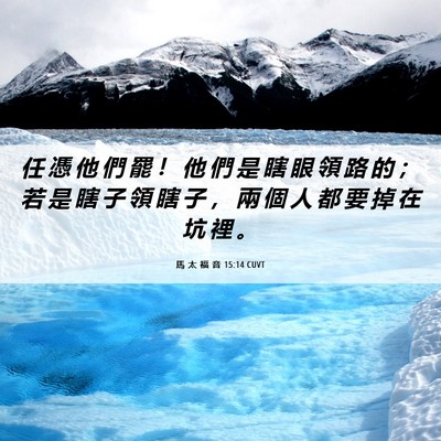 Picture 06 - 馬 太 福 音 15:14 CUVT - 任 憑 他 們 罷 ！ 他 們 是 瞎 眼 領 - Bible Verse Picture