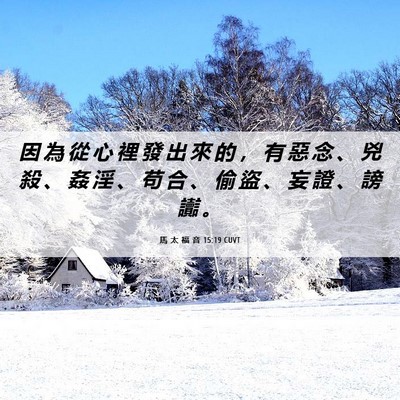 Picture 06 - 馬 太 福 音 15:19 CUVT - 因 為 從 心 裡 發 出 來 的 ， 有 惡 - Bible Verse Picture