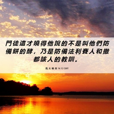 Picture 06 - 馬 太 福 音 16:12 CUVT - 門 徒 這 才 曉 得 他 說 的 不 是 叫 - Bible Verse Picture