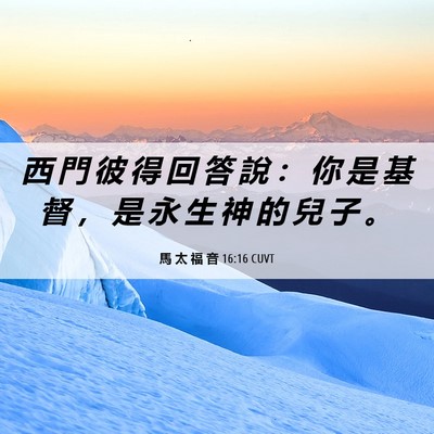 Picture 06 - 馬 太 福 音 16:16 CUVT - 西 門 彼 得 回 答 說 ： 你 是 基 督 - Bible Verse Picture