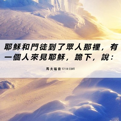 Picture 06 - 馬 太 福 音 17:14 CUVT - 耶 穌 和 門 徒 到 了 眾 人 那 裡 ， - Bible Verse Picture