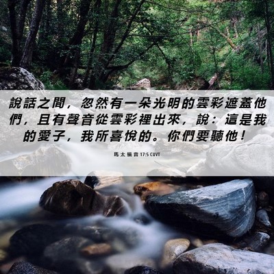 Picture 06 - 馬 太 福 音 17:5 CUVT - 說 話 之 間 ， 忽 然 有 一 朵 光 明 - Bible Verse Picture