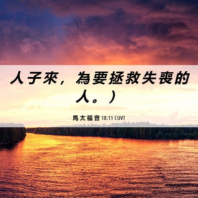 Picture 06 - 馬 太 福 音 18:11 CUVT - 人 子 來 ， 為 要 拯 救 失 喪 的 人 - Bible Verse Picture