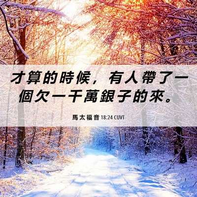 Picture 06 - 馬 太 福 音 18:24 CUVT - 才 算 的 時 候 ， 有 人 帶 了 一 個 - Bible Verse Picture