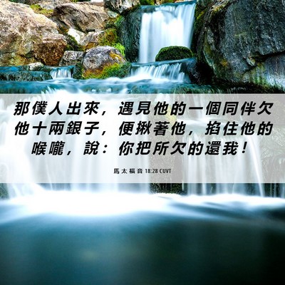 Picture 06 - 馬 太 福 音 18:28 CUVT - 那 僕 人 出 來 ， 遇 見 他 的 一 個 - Bible Verse Picture
