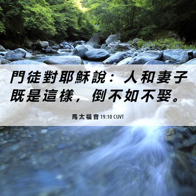Picture 06 - 馬 太 福 音 19:10 CUVT - 門 徒 對 耶 穌 說 ： 人 和 妻 子 既 - Bible Verse Picture