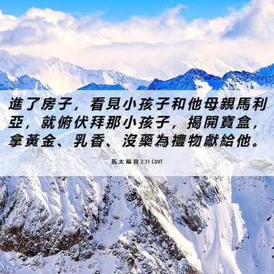 Picture 06 - 馬 太 福 音 2:11 CUVT - 進 了 房 子 ， 看 見 小 孩 子 和 他 - Bible Verse Picture