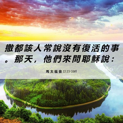 Picture 06 - 馬 太 福 音 22:23 CUVT - 撒 都 該 人 常 說 沒 有 復 活 的 事 - Bible Verse Picture