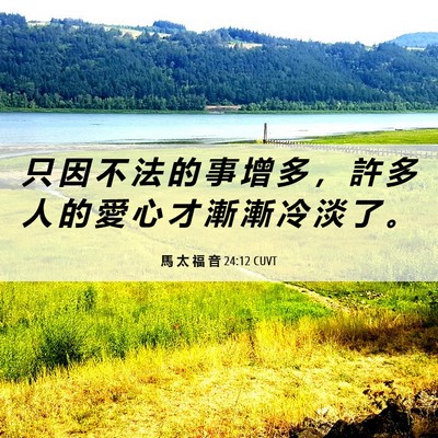 Picture 06 - 馬 太 福 音 24:12 CUVT - 只 因 不 法 的 事 增 多 ， 許 多 人 - Bible Verse Picture