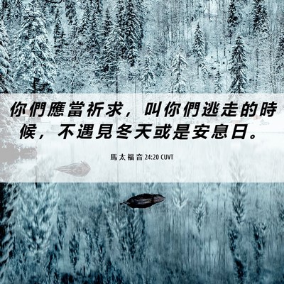 Picture 06 - 馬 太 福 音 24:20 CUVT - 你 們 應 當 祈 求 ， 叫 你 們 逃 走 - Bible Verse Picture