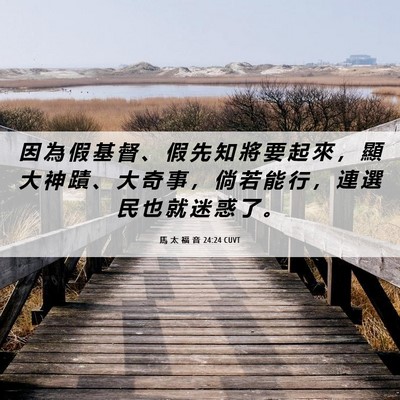 Picture 06 - 馬 太 福 音 24:24 CUVT - 因 為 假 基 督 、 假 先 知 將 要 起 - Bible Verse Picture
