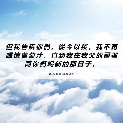 Picture 06 - 馬 太 福 音 26:29 CUVT - 但 我 告 訴 你 們 ， 從 今 以 後 ， - Bible Verse Picture