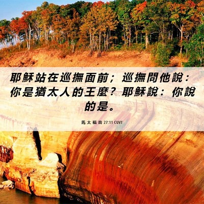 Picture 06 - 馬 太 福 音 27:11 CUVT - 耶 穌 站 在 巡 撫 面 前 ； 巡 撫 問 - Bible Verse Picture