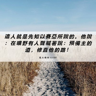 Picture 06 - 馬 太 福 音 3:3 CUVT - 這 人 就 是 先 知 以 賽 亞 所 說 的 - Bible Verse Picture