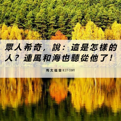 Picture 06 - 馬 太 福 音 8:27 CUVT - 眾 人 希 奇 ， 說 ： 這 是 怎 樣 的 - Bible Verse Picture