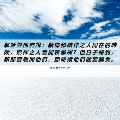 Picture 06 - 馬 太 福 音 9:15 CUVT - 耶 穌 對 他 們 說 ： 新 郎 和 陪 伴 - Bible Verse Picture