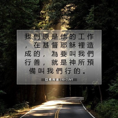 Picture 07 - 以 弗 所 書 2:10 CUVT - 我 們 原 是 他 的 工 作 ， 在 基 督 - Bible Verse Picture