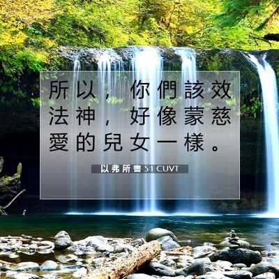 Picture 07 - 以 弗 所 書 5:1 CUVT - 所 以 ， 你 們 該 效 法 神 ， 好 像 - Bible Verse Picture