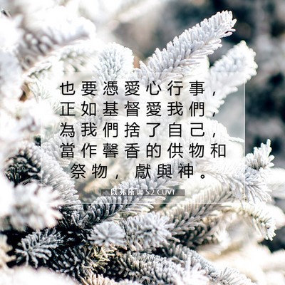Picture 07 - 以 弗 所 書 5:2 CUVT - 也 要 憑 愛 心 行 事 ， 正 如 基 督 - Bible Verse Picture