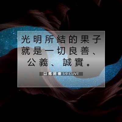 Picture 07 - 以 弗 所 書 5:9 CUVT - 光 明 所 結 的 果 子 就 是 一 切 良 - Bible Verse Picture