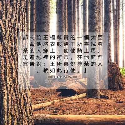 Picture 07 - 以 斯 帖 記 6:9 CUVT - 都 交 給 王 極 尊 貴 的 一 個 大 臣 - Bible Verse Picture