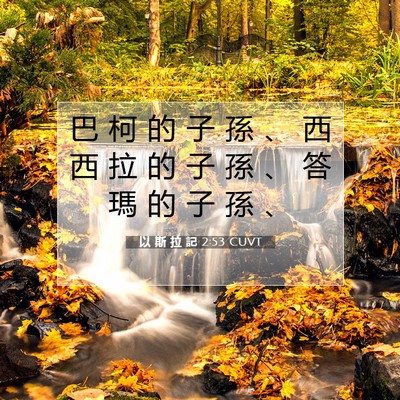 Picture 07 - 以 斯 拉 記 2:53 CUVT - 巴 柯 的 子 孫 、 西 西 拉 的 子 孫 - Bible Verse Picture