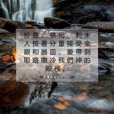 Picture 07 - 以 斯 拉 記 8:30 CUVT - 於 是 ， 祭 司 、 利 未 人 按 著 分 - Bible Verse Picture