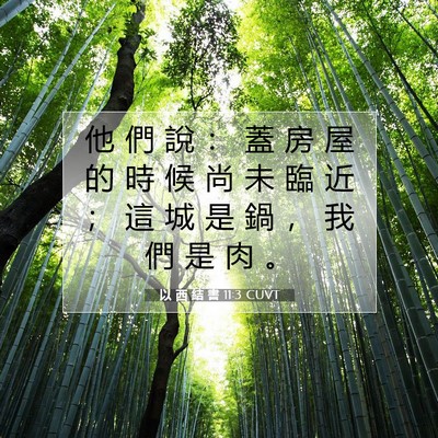 Picture 07 - 以 西 結 書 11:3 CUVT - 他 們 說 ： 蓋 房 屋 的 時 候 尚 未 - Bible Verse Picture