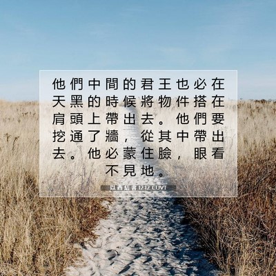 Picture 07 - 以 西 結 書 12:12 CUVT - 他 們 中 間 的 君 王 也 必 在 天 黑 - Bible Verse Picture