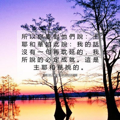 Picture 07 - 以 西 結 書 12:28 CUVT - 所 以 你 要 對 他 們 說 ： 主 耶 和 - Bible Verse Picture