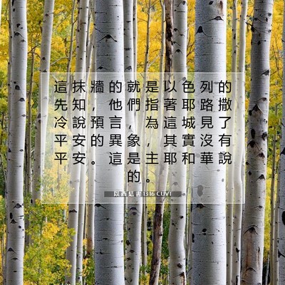Picture 07 - 以 西 結 書 13:16 CUVT - 這 抹 牆 的 就 是 以 色 列 的 先 知 - Bible Verse Picture