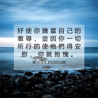 Picture 07 - 以 西 結 書 16:54 CUVT - 好 使 你 擔 當 自 己 的 羞 辱 ， 並 - Bible Verse Picture
