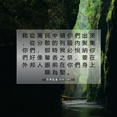 Picture 07 - 以 西 結 書 20:41 CUVT - 我 從 萬 民 中 領 你 們 出 來 ， 從 - Bible Verse Picture