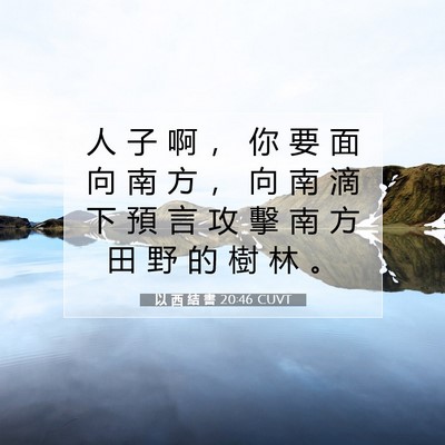 Picture 07 - 以 西 結 書 20:46 CUVT - 人 子 啊 ， 你 要 面 向 南 方 ， 向 - Bible Verse Picture