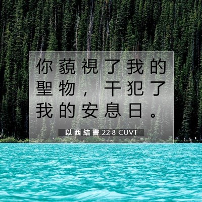 Picture 07 - 以 西 結 書 22:8 CUVT - 你 藐 視 了 我 的 聖 物 ， 干 犯 了 - Bible Verse Picture