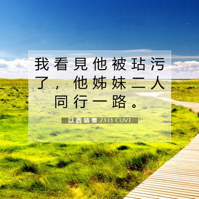 Picture 07 - 以 西 結 書 23:13 CUVT - 我 看 見 他 被 玷 污 了 ， 他 姊 妹 - Bible Verse Picture