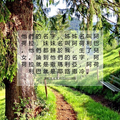 Picture 07 - 以 西 結 書 23:4 CUVT - 他 們 的 名 字 ， 姊 姊 名 叫 阿 荷 - Bible Verse Picture