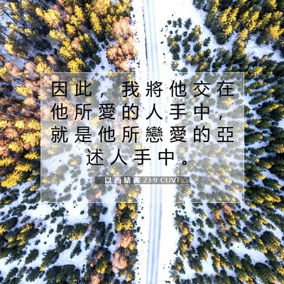 Picture 07 - 以 西 結 書 23:9 CUVT - 因 此 ， 我 將 他 交 在 他 所 愛 的 - Bible Verse Picture