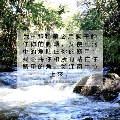 Picture 07 - 以 西 結 書 29:4 CUVT - 我 ─ 耶 和 華 必 用 鉤 子 鉤 住 你 - Bible Verse Picture
