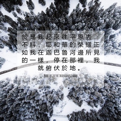 Picture 07 - 以 西 結 書 3:23 CUVT - 於 是 我 起 來 往 平 原 去 ， 不 料 - Bible Verse Picture