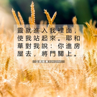 Picture 07 - 以 西 結 書 3:24 CUVT - 靈 就 進 入 我 裡 面 ， 使 我 站 起 - Bible Verse Picture