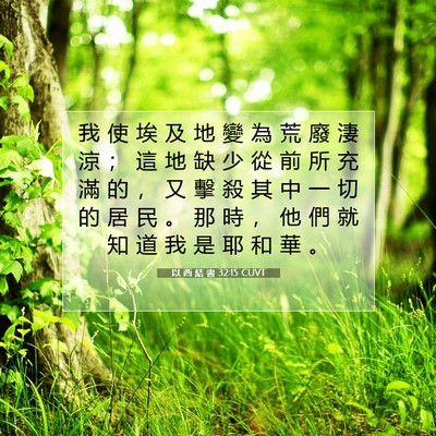 Picture 07 - 以 西 結 書 32:15 CUVT - 我 使 埃 及 地 變 為 荒 廢 淒 涼 ； - Bible Verse Picture