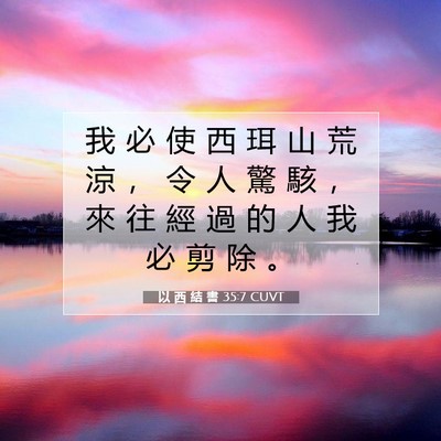 Picture 07 - 以 西 結 書 35:7 CUVT - 我 必 使 西 珥 山 荒 涼 ， 令 人 驚 - Bible Verse Picture