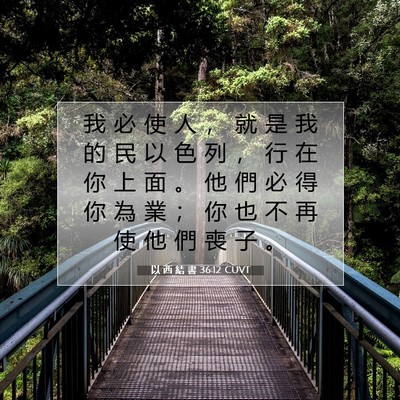Picture 07 - 以 西 結 書 36:12 CUVT - 我 必 使 人 ， 就 是 我 的 民 以 色 - Bible Verse Picture