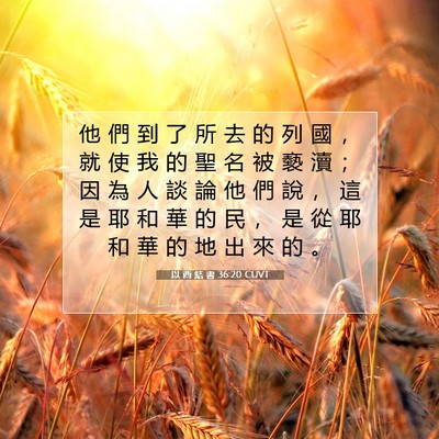Picture 07 - 以 西 結 書 36:20 CUVT - 他 們 到 了 所 去 的 列 國 ， 就 使 - Bible Verse Picture