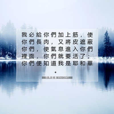 Picture 07 - 以 西 結 書 37:6 CUVT - 我 必 給 你 們 加 上 筋 ， 使 你 們 - Bible Verse Picture