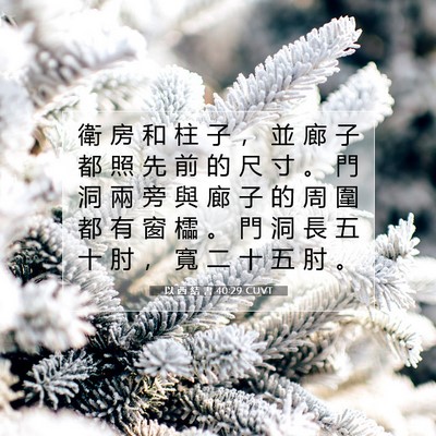 Picture 07 - 以 西 結 書 40:29 CUVT - 衛 房 和 柱 子 ， 並 廊 子 都 照 先 - Bible Verse Picture