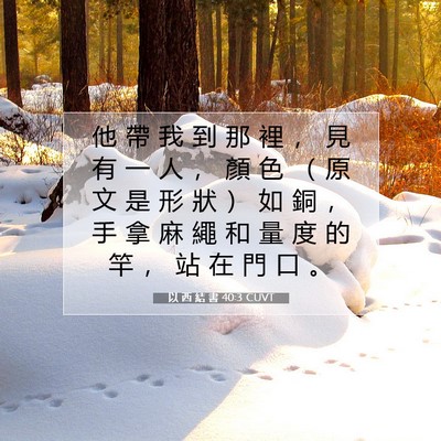 Picture 07 - 以 西 結 書 40:3 CUVT - 他 帶 我 到 那 裡 ， 見 有 一 人 ， - Bible Verse Picture